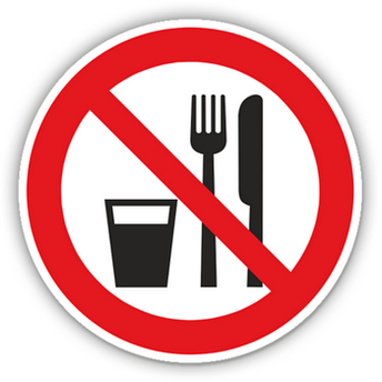 eating sign during weight loss is prohibited