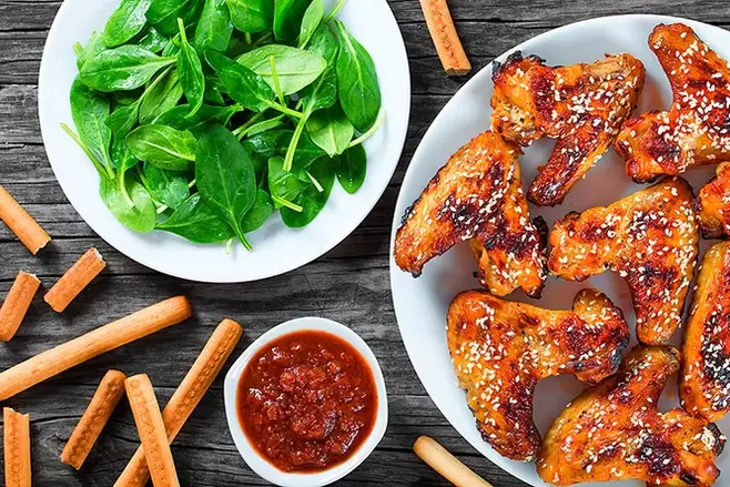 chicken wings on a carbohydrate-free diet